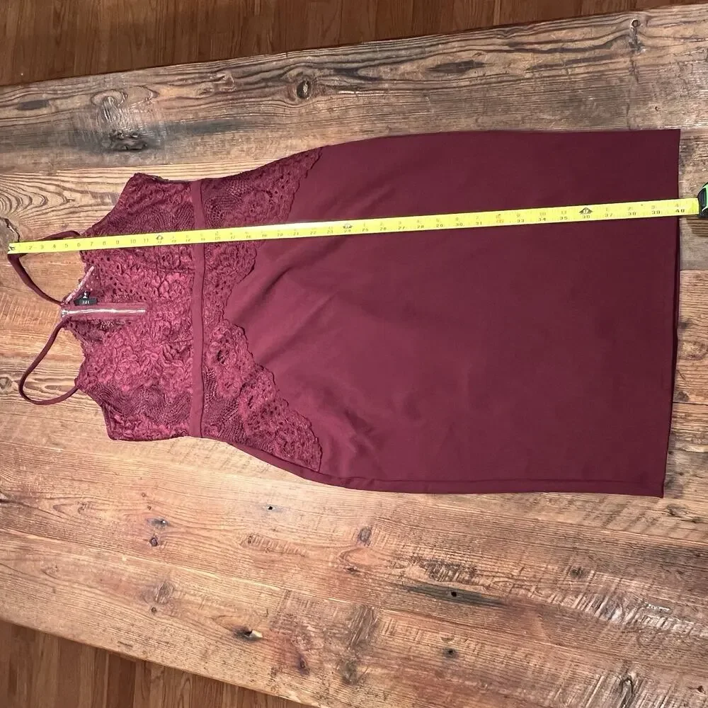 Y2K Whimsigoth Burgundy Slip Dress Sheer Lace Dark Fairy Romantic Witchy Vamp XL - Picture 16 of 16